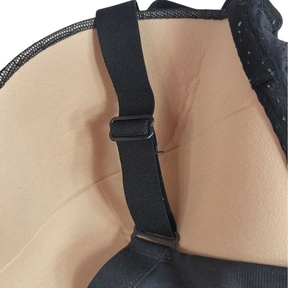 Soma Stunning Support Full Coverage Bra Black 36G Underwire Adj Floral Dot Lace - Picture 8 of 10